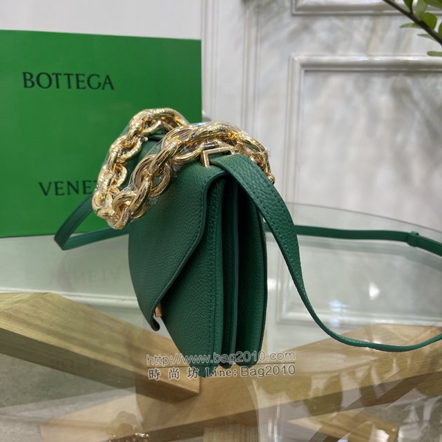 Bottega veneta高端女包 KF0021 寶緹嘉叢林綠荔枝紋肩背女包 BV2021新款V字蓋頭鏈條女包  gxz1336